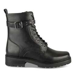 Bottines Rangers NOIR Femme Motif Clouté Lacets