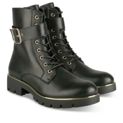 Bottines Rangers NOIR Femme Motif Uni Lacets