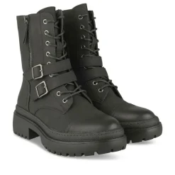Bottines Rangers NOIR Femme Motif Uni Lacets