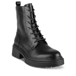 Bottines Rangers NOIR Femme Motif Uni Lacets