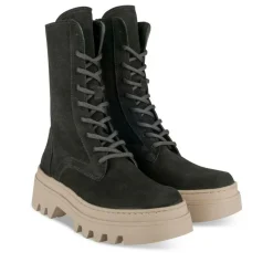Bottines Rangers NOIR Femme CUIR Motif Uni Lacets