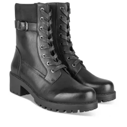Bottines Rangers NOIR Femme Motif Uni Lacets