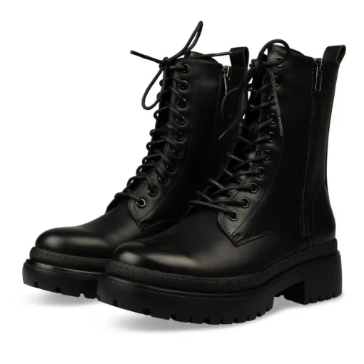 Bottines Rangers NOIR Femme Motif Uni Fermeture éclair