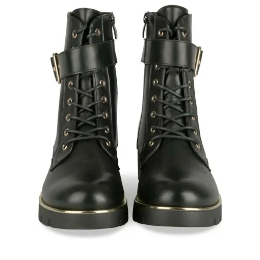Bottines Rangers NOIR Femme Motif Uni Lacets