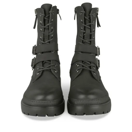 Bottines Rangers NOIR Femme Motif Uni Lacets