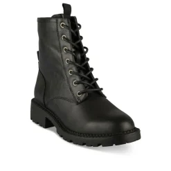Bottines Rangers NOIR Femme Motif Uni Lacets
