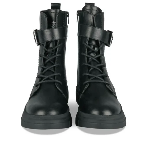 Bottines Rangers NOIR Femme Motif Uni Lacets