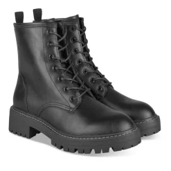 Bottines Rangers NOIR Femme Motif Uni Lacets