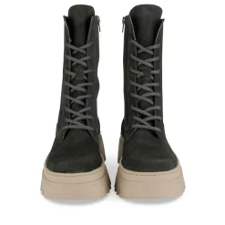 Bottines Rangers NOIR Femme CUIR Motif Uni Lacets
