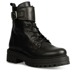 Bottines Rangers NOIR Femme CUIR Motif Uni Lacets