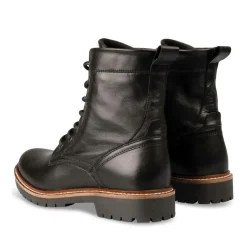 Bottines Rangers NOIR Femme CUIR Motif Uni Lacets