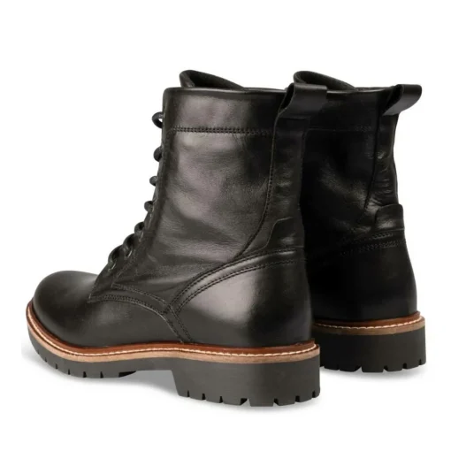 Bottines Rangers NOIR Femme CUIR Motif Uni Lacets