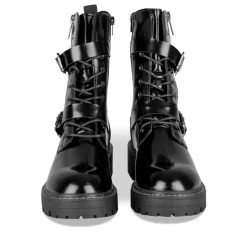 Bottines Rangers NOIR Femme Motif Uni Fermeture éclair