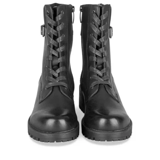 Bottines Rangers NOIR Femme Motif Uni Lacets