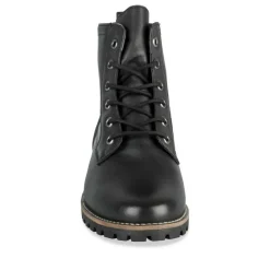 Bottines Rangers NOIR Femme CUIR Motif Uni Lacets