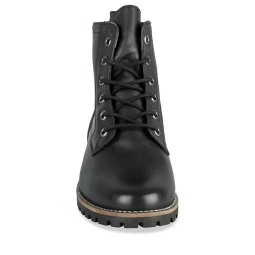 Bottines Rangers NOIR Femme CUIR Motif Uni Lacets
