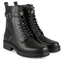 Bottines Rangers NOIR Femme Motif Clouté Lacets