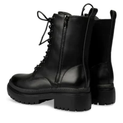 Bottines Rangers NOIR Femme Motif Uni Fermeture éclair