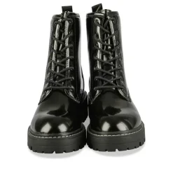Bottines Rangers NOIR Femme Motif Vernis Lacets