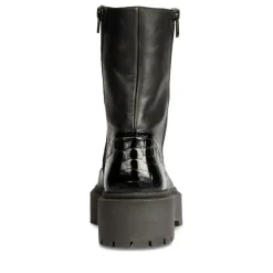 Bottines Rangers NOIR Femme CUIR Motif Uni Fermeture éclair