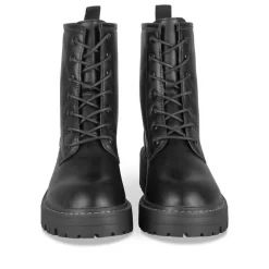 Bottines Rangers NOIR Femme Motif Uni Lacets
