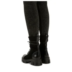 Bottines Rangers NOIR Femme Motif Uni Lacets