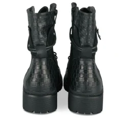 Bottines Rangers NOIR Femme Motif Animal Lacets
