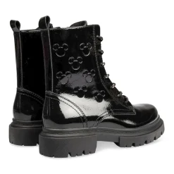 Bottines Rangers NOIR Femme Motif Vernis Fermeture éclair