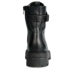 Bottines Rangers NOIR Femme CUIR Motif Uni Lacets