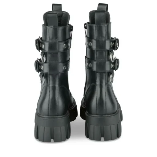 Bottines Rangers NOIR Femme Motif Uni Lacets