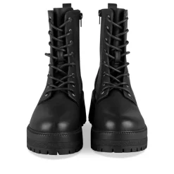 Bottines Rangers NOIR Femme Motif Uni Lacets