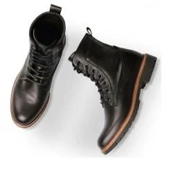 Bottines Rangers NOIR Femme CUIR Motif Uni Lacets