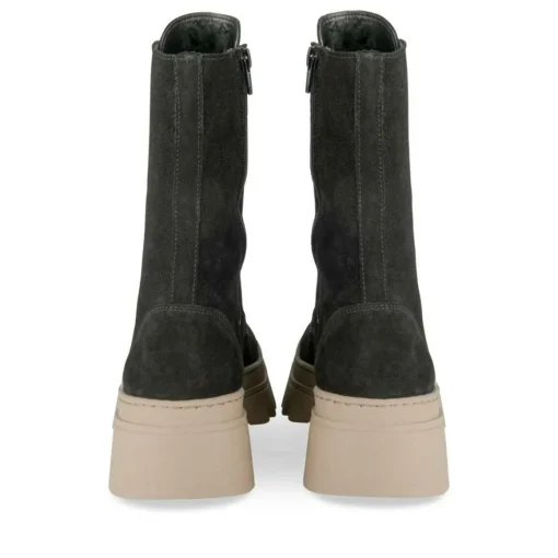 Bottines Rangers NOIR Femme CUIR Motif Uni Lacets