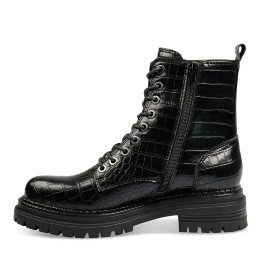 Bottines Rangers NOIR Femme Motif Animal Lacets