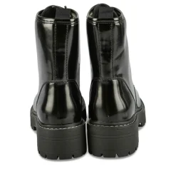 Bottines Rangers NOIR Femme Motif Vernis Lacets