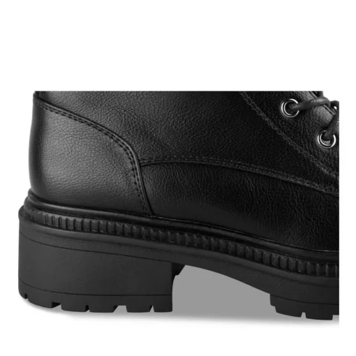 Bottines Rangers NOIR Femme Motif Uni Lacets