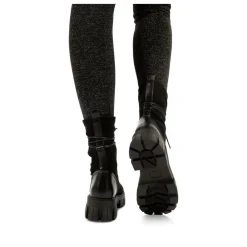 Bottines Rangers NOIR Femme Motif Uni Lacets