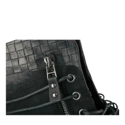 Bottines Rangers NOIR Femme Motif Animal Lacets
