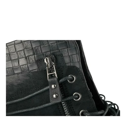 Bottines Rangers NOIR Femme Motif Animal Lacets
