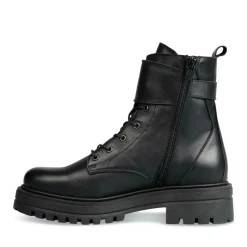 Bottines Rangers NOIR Femme CUIR Motif Uni Lacets