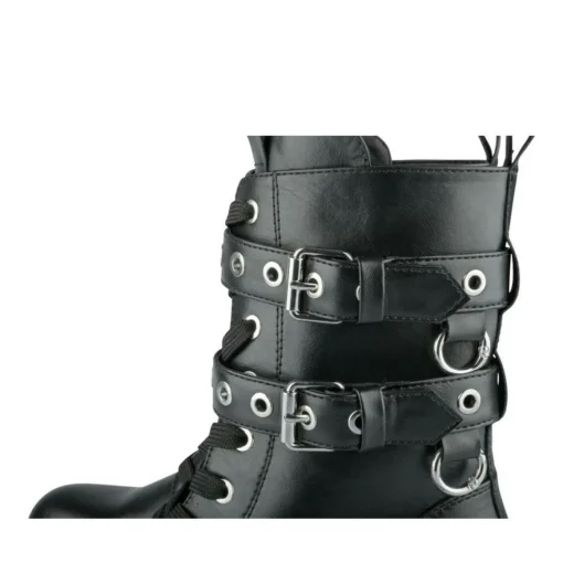 Bottines Rangers NOIR Femme Motif Uni Lacets