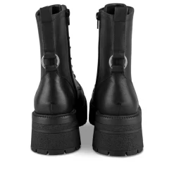 Bottines Rangers NOIR Femme Motif Uni Lacets