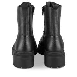 Bottines Rangers NOIR Femme CUIR Motif Uni Elastique