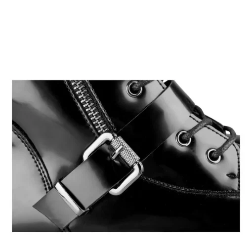 Bottines Rangers NOIR Femme Motif Uni Fermeture éclair