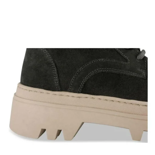 Bottines Rangers NOIR Femme CUIR Motif Uni Lacets
