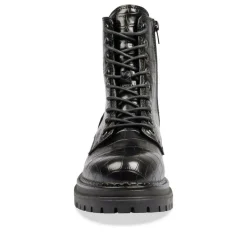 Bottines Rangers NOIR Femme Motif Animal Lacets