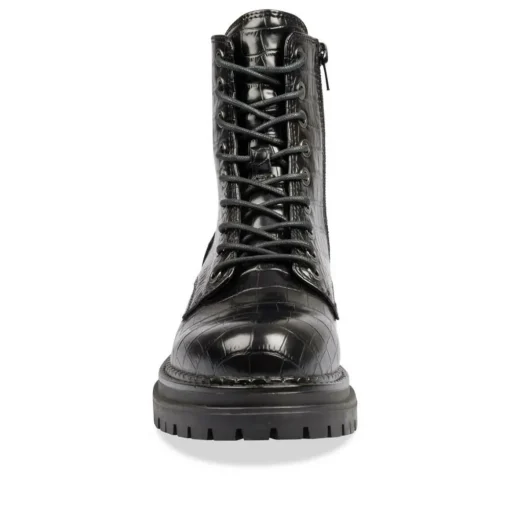 Bottines Rangers NOIR Femme Motif Animal Lacets