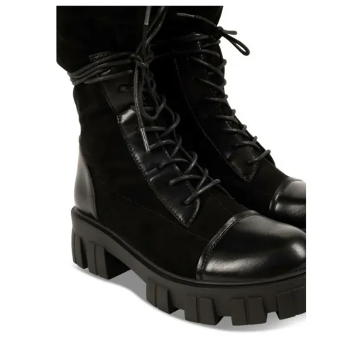 Bottines Rangers NOIR Femme Motif Uni Lacets