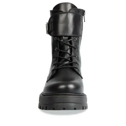 Bottines Rangers NOIR Femme CUIR Motif Uni Lacets