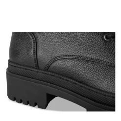 Bottines Rangers NOIR Femme CUIR Motif Uni Elastique